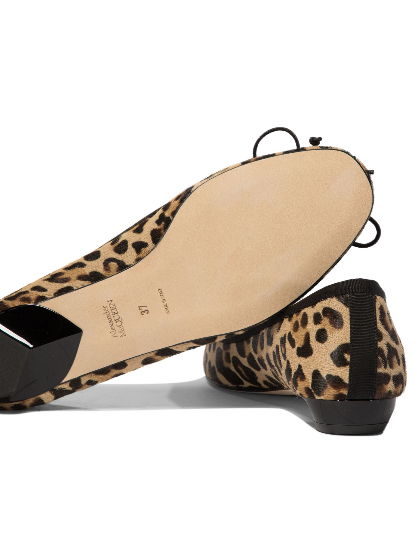 ALEXANDER MCQUEEN Beige Armadillo ballet flats